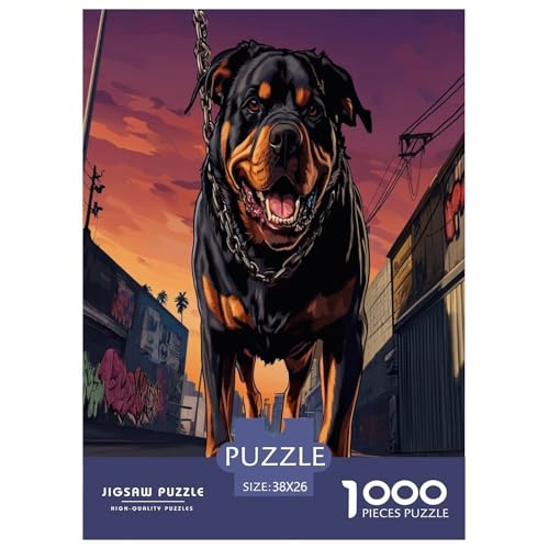 Rottweiler Puzzle 1000 Teile Schwer Puzzle Spielzeug Lernspiel Impossible Herausforderungsspielzeug Für Erwachsene Kinder 38x26cm/1000pcs Rottweiler Puzzle 1000 Teile Schwer Puzzle Spielzeug Lernspiel Impossible Herausforderungsspielzeug Für Erwachsene Kinder 38x26cm/1000pcs von RJAVAGFZL