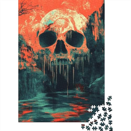 Schädel Puzzle 1000 Teile Schwer Puzzle Spielzeug Lernspiel Impossible Herausforderung Spielzeug Für Erwachsene Kinder 1000pcs (75x50cm) von RJAVAGFZL