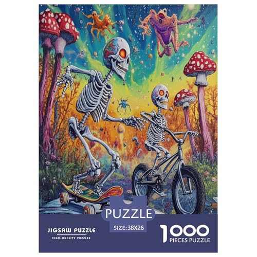 Schädel Puzzle 1000 Teile Schwer Puzzle Spielzeug Lernspiel Impossible Herausforderungsspielzeug Für Erwachsene Und Kinder Ab 14 Jahren 38x26cm/1000pcs von RJAVAGFZL
