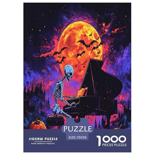 Schädel Puzzle 1000-teilige Schwer Puzzle Spielzeug Lernspiel Impossible Herausforderungsspielzeug Für Erwachsene Und Kinder Ab 14 Jahren 70x50cm/1000pcs von RJAVAGFZL