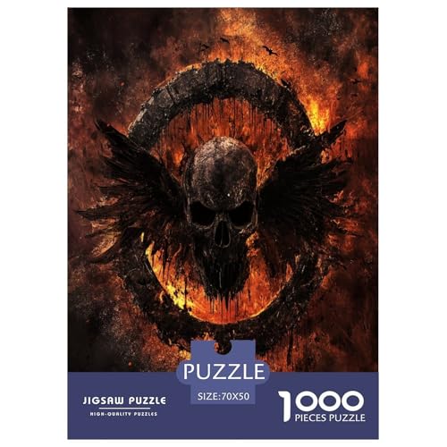 Schädel Puzzles 1000 Teile Schwer Puzzle Spielzeug Lernspiel Impossible Herausforderungsspielzeug Für Erwachsene Und Kinder Ab 12 Jahren 70x50cm/1000pcs von RJAVAGFZL