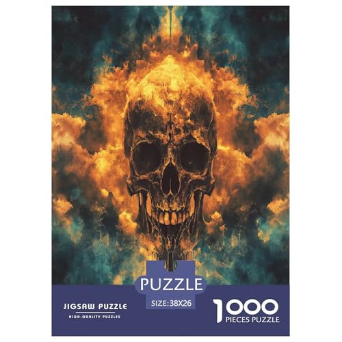 Schädel Puzzles 1000-teilige Schwer Puzzle Spielzeug Lernspiel Impossible Herausforderungsspielzeug Für Erwachsene Kinder 38x26cm/1000pcs von RJAVAGFZL