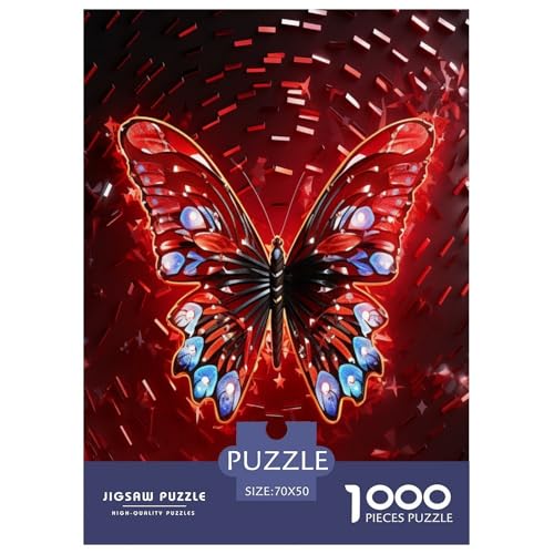 Schmetterling Puzzle 1000-teilige Schwer Puzzle Spielzeug Lernspiel Impossible Herausforderung Spielzeug Für Erwachsene Kinder 70x50cm/1000pcs von RJAVAGFZL