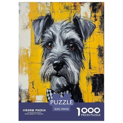 Schnauzer Puzzle 1000-teilige Schwer Puzzle Spielzeug Lernspiel Impossible Herausforderungsspielzeug Für Erwachsene Und Kinder Ab 14 Jahren 70x50cm/1000pcs von RJAVAGFZL