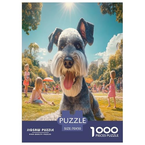 Schnauzer Puzzles 1000 Teile Schwer Puzzle Spielzeug Lernspiel Impossible Herausforderungsspielzeug Für Erwachsene Und Kinder Ab 12 Jahren 70x50cm/1000pcs von RJAVAGFZL