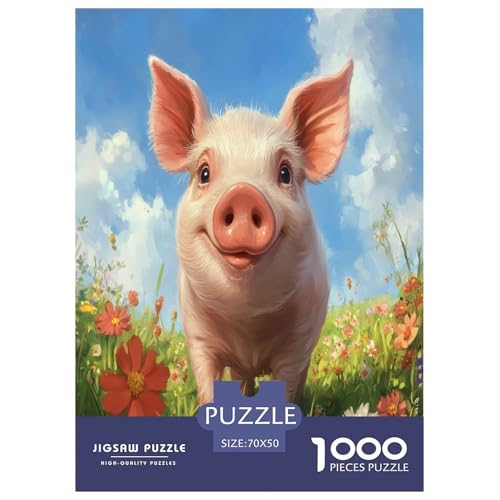 Schwein Puzzles 1000 Teile Schwer Puzzle Spielzeug Pädagogisches Spiel Impossible Herausforderung Spielzeug Für Erwachsene Und Kinder in Bewährter 70x50cm/1000pcs von RJAVAGFZL
