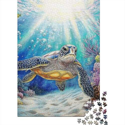 Seeschildkröte Puzzle 1000 Teile Schwer Puzzle Spielzeug Lernspiel Impossible Herausforderung Spielzeug Für Erwachsene Kinder 1000pcs (75x50cm) von RJAVAGFZL