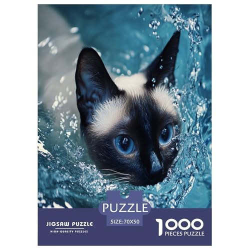 Siamese Kätzchen Puzzle 1000 Teile Schwer Puzzle Spielzeug Pädagogisches Spiel Impossible Herausforderung Spielzeug Für Erwachsene Kinder 70x50cm/1000pcs von RJAVAGFZL