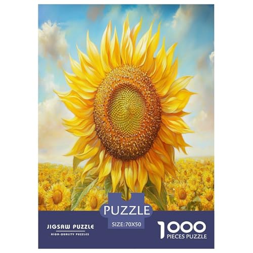 Sonnenblumen Puzzle 1000-teilige Schwer Puzzle Spielzeug Lernspiel Impossible Herausforderungsspielzeug Für Erwachsene Und Kinder Ab 14 Jahren 70x50cm/1000pcs von RJAVAGFZL