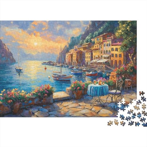 Sonnenuntergang im Hafen Puzzlespiel 1000 Teile Erwachsene -Puzzle 1000 Stück Spiel Puzzles Für Erwachsene Kinder Puzzle Erwachsenen Puzzlespiel Puzzel 1000pcs (75x50cm) von RJAVAGFZL