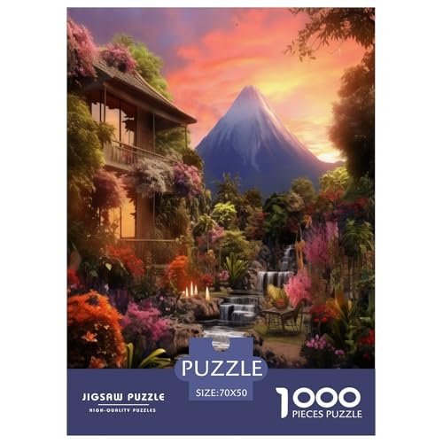 Süße Landschaft Puzzle 1000-teilige Schwer Puzzle Spielzeug Pädagogisches Spiel Impossible Herausforderungsspielzeug Für Erwachsene Kinder 70x50cm/1000pcs von RJAVAGFZL