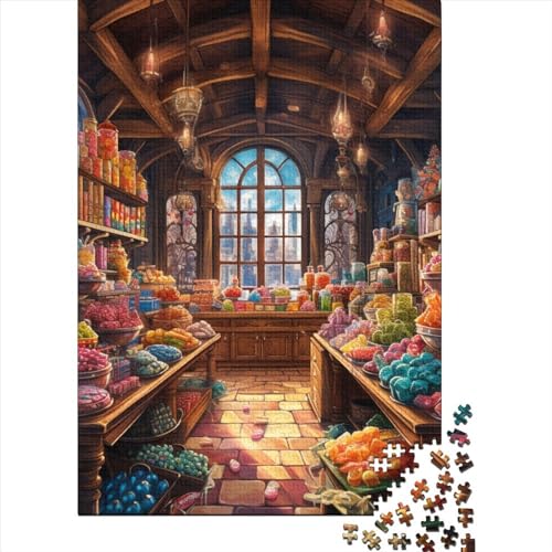 Süßigkeitenladen Puzzle 1000-teilige Schwer Puzzle Spielzeug Pädagogisches Spiel Impossible Herausforderungsspielzeug Für Erwachsene Kinder 1000pcs (75x50cm) von RJAVAGFZL