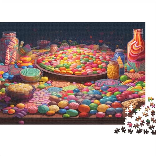 Süßwarenladen 1000 Teile,Impossible Puzzle,Geschicklichkeitsspiel Für Die Ganze Familie, Erwachsenen Puzzlespiel Puzzel 1000pcs (75x50cm) von RJAVAGFZL
