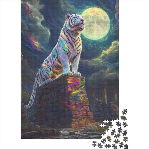 Tiger Puzzle 1000-teilige Schwer Puzzle Spielzeug Pädagogisches Spiel Impossible Herausforderungsspielzeug Für Erwachsene Und Kinder Ab 14 Jahren 1000pcs (75x50cm) von RJAVAGFZL