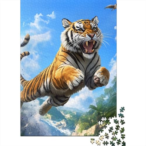 Tiger Puzzles 1000 Teile Schwer Puzzle Spielzeug Lernspiel Impossible Herausforderungsspielzeug Für Erwachsene Und Kinder Ab 14 Jahren 1000pcs (75x50cm) von RJAVAGFZL