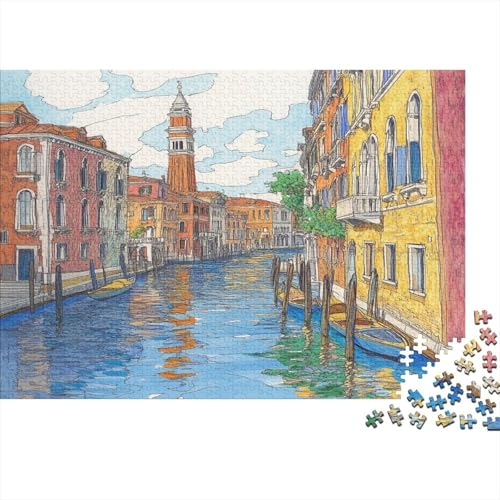Venedig Water City Puzzle 1000 Teile Puzzle Für Erwachsene Und Kinder Ab 14 Jahren Puzzel 1000pcs (75x50cm) von RJAVAGFZL