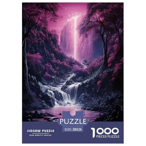 Waldkaskade Puzzle 1000 Teile Schwer Puzzle Spielzeug Pädagogisches Spiel Impossible Herausforderungsspielzeug Für Erwachsene Kinder 38x26cm/1000pcs von RJAVAGFZL