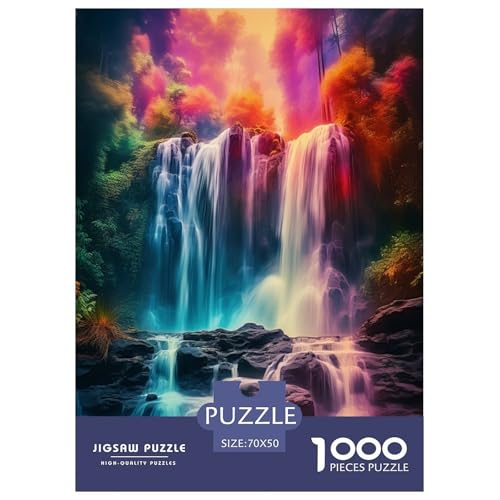Waldkaskade Puzzles 1000 Teile Schwer Puzzle Spielzeug Lernspiel Impossible Herausforderungsspielzeug Für Erwachsene Und Kinder Ab 14 Jahren 70x50cm/1000pcs von RJAVAGFZL