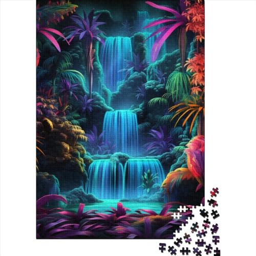 Wasserfall Puzzle 1000-teilige Schwer Puzzle Spielzeug Pädagogisches Spiel Impossible Herausforderungsspielzeug Für Erwachsene Kinder 1000pcs (75x50cm) von RJAVAGFZL