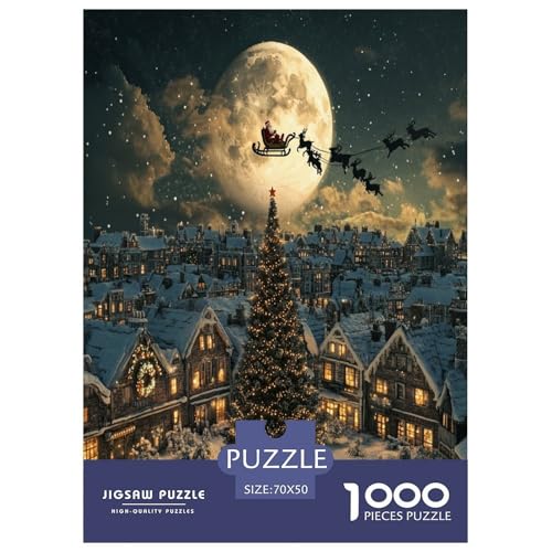 Weihnachtsbaum Puzzle 1000 Teile Schwer Puzzle Spielzeug Lernspiel Impossible Herausforderung Spielzeug Für Erwachsene Kinder 70x50cm/1000pcs von RJAVAGFZL