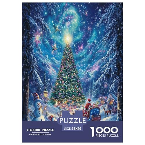 Weihnachtsbaum Puzzle 1000 Teile Schwer Puzzle Spielzeug Lernspiel Impossible Herausforderungsspielzeug Für Erwachsene Und Kinder Ab 12 Jahren 38x26cm/1000pcs von RJAVAGFZL