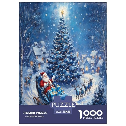 Weihnachtsbaum Puzzle 1000-teilige Schwer Puzzle Spielzeug Pädagogisches Spiel Impossible Herausforderungsspielzeug Für Erwachsene Kinder 38x26cm/1000pcs von RJAVAGFZL