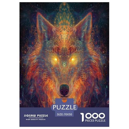 Wolf Puzzle 1000 Teile Schwer Puzzle Spielzeug Lernspiel Impossible Herausforderung Spielzeug Für Erwachsene Kinder 70x50cm/1000pcs von RJAVAGFZL