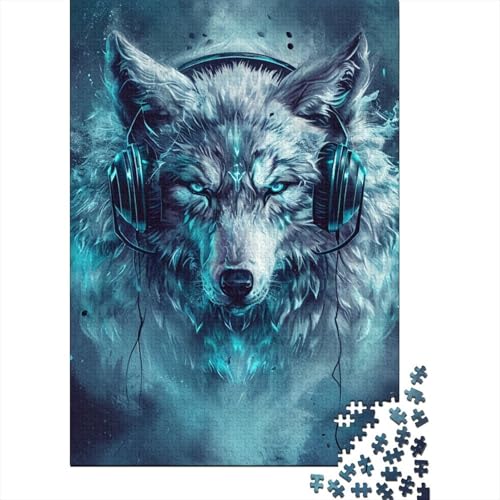 Wolf Puzzles 1000 Teile Schwer Puzzle Spielzeug Pädagogisches Spiel Impossible Herausforderungsspielzeug Für Erwachsene Kinder 1000pcs (75x50cm) von RJAVAGFZL