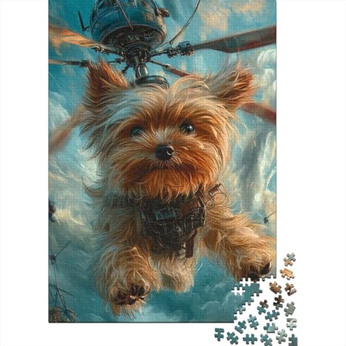 Yorkshire Terrier Puzzle 1000 Teile Schwer Puzzle Spielzeug Lernspiel Impossible Herausforderungsspielzeug Für Erwachsene Und Kinder in Bewährter 1000pcs (75x50cm) von RJAVAGFZL
