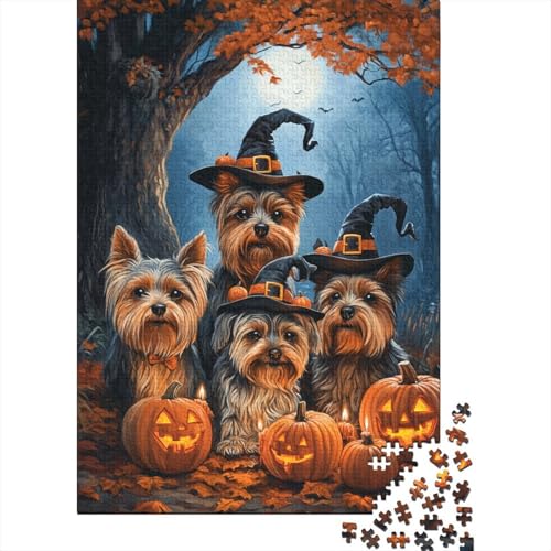 Yorkshire Terrier Puzzles 1000 Teile Schwer Puzzle Spielzeug Lernspiel Impossible Herausforderung Spielzeug Für Erwachsene Kinder 1000pcs (75x50cm) von RJAVAGFZL