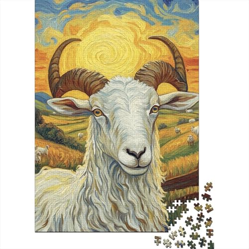 Ziege Puzzle 1000-teilige Schwer Puzzle Spielzeug Lernspiel Impossible Herausforderung Spielzeug Für Erwachsene Kinder 1000pcs (75x50cm) von RJAVAGFZL