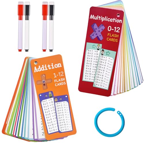 Lernkarten mit 30 Blatt, Time-Tabellen, 15 Blatt Multiplikationskarten für Kinder, 15 Blatt zusätzliche Lernkarten mit 4 trocken abwischbaren Stiften, pädagogische Mathematik-Lernkarten für die 1. bis Lernkarten mit 30 Blatt, Time-Tabellen, 15 Blatt Multiplikationskarten für Kinder, 15 Blatt zusätzliche Lernkarten mit 4 trocken abwischbaren Stiften, pädagogische Mathematik-Lernkarten für die 1. bis von RJFUJP