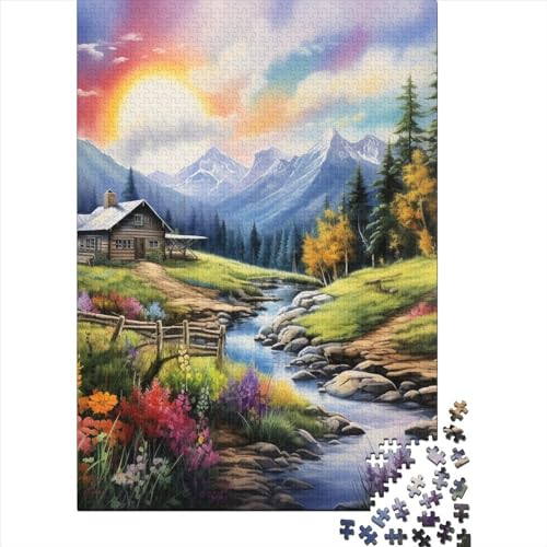 Alpine Ruhe Puzzle 1000-teilige Schwer Puzzle Spielzeug Lernspiel Impossible Herausforderung Spielzeug Für Erwachsene Und Kinder Ab 12 Jahren 1000pcs (75x50cm) von RJLZWKPTF