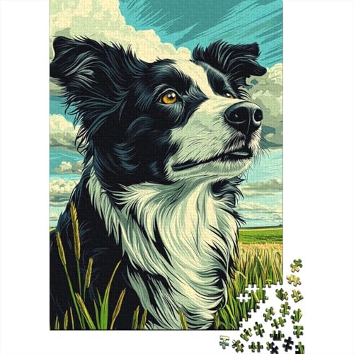 Border Collie Puzzle 1000 Teile Schwer Puzzle Spielzeug Lernspiel Impossible Herausforderungsspielzeug Für Erwachsene Und Kinder Ab 12 Jahren 1000pcs (75x50cm) von RJLZWKPTF