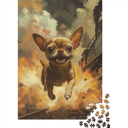 Chihuahua Puzzle 1000 Teile Schwer Puzzle Spielzeug Pädagogisches Spiel Impossible Herausforderungsspielzeug Für Erwachsene Und Kinder Ab 14 Jahren 1000pcs (75x50cm) von RJLZWKPTF