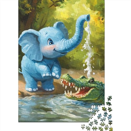 Elephant Puzzle 1000 Teile Schwer Puzzle Spielzeug Lernspiel Impossible Herausforderungsspielzeug Für Erwachsene Und Kinder in Bewährter 1000pcs (75x50cm) von RJLZWKPTF