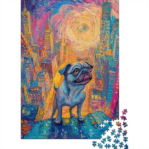 Pug Puzzle 1000 Teile Schwer Puzzle Spielzeug Pädagogisches Spiel Impossible Herausforderung Spielzeug Für Erwachsene Und Kinder Ab 14 Jahren 1000pcs (75x50cm) von RJLZWKPTF