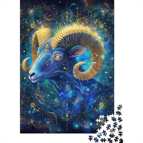 Schaf Widder Puzzle 1000-teilige Schwer Puzzle Spielzeug Pädagogisches Spiel Impossible Herausforderung Spielzeug Für Erwachsene Und Kinder in Bewährter 1000pcs (75x50cm) von RJLZWKPTF