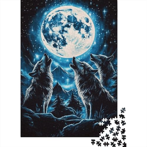Wolf Puzzle 1000-teilige Schwer Puzzle Spielzeug Pädagogisches Spiel Impossible Herausforderungsspielzeug Für Erwachsene Und Kinder Ab 12 Jahren 1000pcs (75x50cm) von RJLZWKPTF