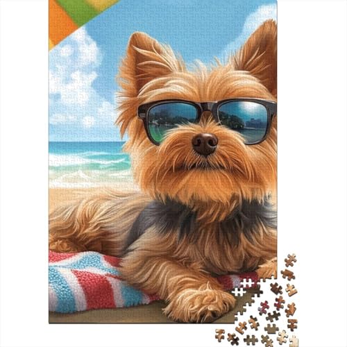 Yorkshire Terrier Puzzle 1000-teilige Schwer Puzzle Spielzeug Pädagogisches Spiel Impossible Herausforderungsspielzeug Für Erwachsene Und Kinder in Bewährter 1000pcs (75x50cm) von RJLZWKPTF