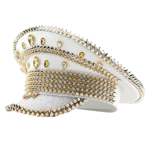Pailletten Braut Kapitän Hut Juwelen Strass für Frauen Party Hut Funkelnde Pailletten Nieten Pailletten Braut Kapitän Hut Juwelen Strass für Frauen Party Hut Funkelnde Pailletten Nieten von RKJRTK