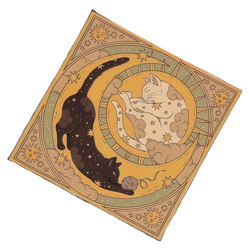 RKJRTK Divinationen Tischdecke Mondkatzen Muster Astrologie Tarotkarte Tischdecke Altars Stoff Göttlichkeit Brettspielzubehör RKJRTK Divinationen Tischdecke Mondkatzen Muster Astrologie Tarotkarte Tischdecke Altars Stoff Göttlichkeit Brettspielzubehör von RKJRTK