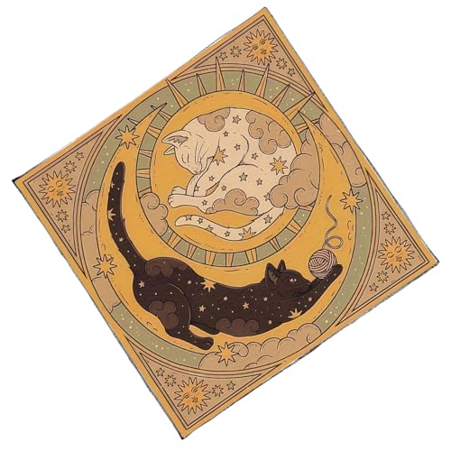 RKJRTK Divinationen Tischdecke Mondkatzen Muster Astrologie Tarotkarte Tischdecke Altars Stoff Göttlichkeit Brettspielzubehör RKJRTK Divinationen Tischdecke Mondkatzen Muster Astrologie Tarotkarte Tischdecke Altars Stoff Göttlichkeit Brettspielzubehör von RKJRTK