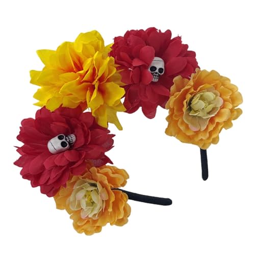 RKJRTK Halloween Frauen Blumenstirnbänder Realistisches Schädel Blumenhaarzubehör Für Kostümpartys Halloween Stirnbänder Bulk RKJRTK Halloween Frauen Blumenstirnbänder Realistisches Schädel Blumenhaarzubehör Für Kostümpartys Halloween Stirnbänder Bulk von RKJRTK