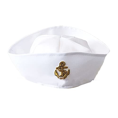 RKJRTK Modischer weißer Kapitän Hut Fancy Cosplay Hut Marine Captain Hut für Reisen Strand Tanz Cosplay RKJRTK Modischer weißer Kapitän Hut Fancy Cosplay Hut Marine Captain Hut für Reisen Strand Tanz Cosplay von RKJRTK
