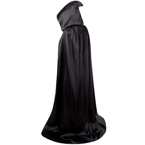 RKK Halloween Umhang Schwarzer Todesumhang Hexe Teufel Kostüm Vampir Party Kinderumhang Cosplay(Black,170cm) von RKK
