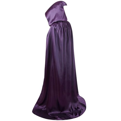 RKK Halloween Umhang Schwarzer Todesumhang Hexe Teufel Kostüm Vampir Party Kinderumhang Cosplay(Purple,130cm) von RKK