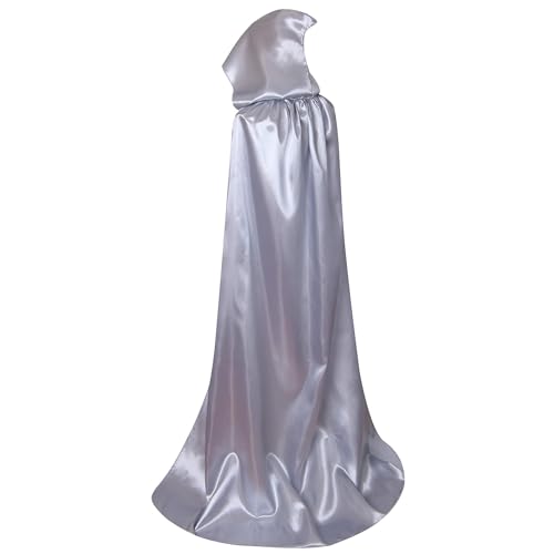 RKK Halloween Umhang Schwarzer Todesumhang Hexe Teufel Kostüm Vampir Party Kinderumhang Cosplay(Silver,90cm) von RKK