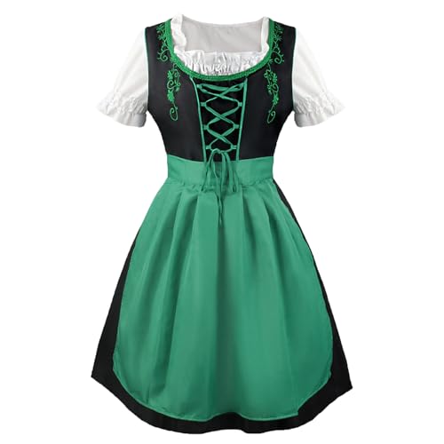Oktoberfest Kostüme Damen Deutsches Dirndl Kleid 3-teilig Halloween Kostüm Karneval Outfit Bayerische Trachten Kleider Grün Oktoberfest Kostüme Damen Deutsches Dirndl Kleid 3-teilig Halloween Kostüm Karneval Outfit Bayerische Trachten Kleider Grün von RKaixuni