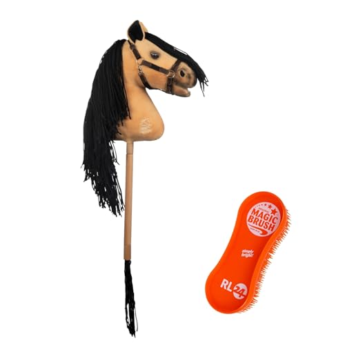 RL24 HKM - Hobby Horse Premium Buckskin – Steckenpferd mit Trense – Spielpferd aus Plüsch mit Holzstock & Langer Mähne – Stockpferd ohne Griffe & Rollen – Hobby Horse Pferde – Hellbraun RL24 HKM - Hobby Horse Premium Buckskin – Steckenpferd mit Trense – Spielpferd aus Plüsch mit Holzstock & Langer Mähne – Stockpferd ohne Griffe & Rollen – Hobby Horse Pferde – Hellbraun von RL24
